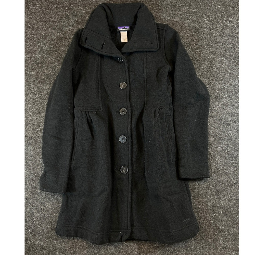 Patagonia Better Sweater Coat Womens Small Black Fleece Button Front Jacket Cozy